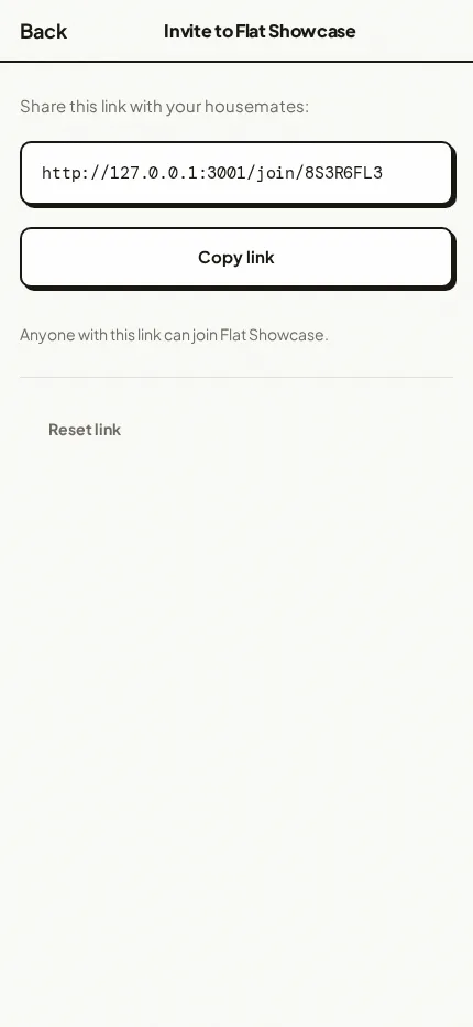 Chorematic invite screen